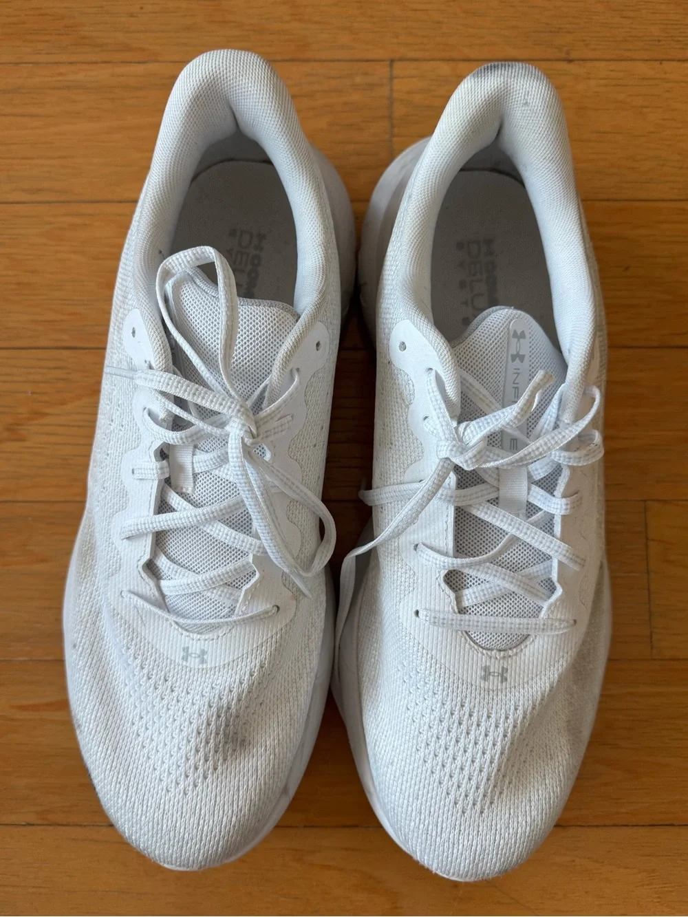 Under Armour White Breathable Knit Running Sneakers
